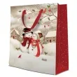 torebka prezentowa balwanki bialo czerwona paw 20x25 cm