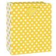 torebka prezentowa grochy zolta unique 18x23 cm
