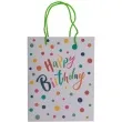 torebka prezentowa happy birthday kolorowe grochy mix ootb 18 x 8 x 23 cm