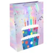 torebka prezentowa holograficzne tort urodzinowy partypal 32x26 cm