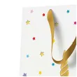 torebka prezentowa jednorozec i gwiazdki bialo zloty paw 20 x 25 x 10 cm