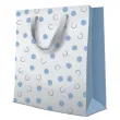 torebka prezentowa kropki premium niebieska paw 26 5x33 5 cm