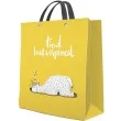 torebka prezentowa lama zolta paw 27x34x13 cm