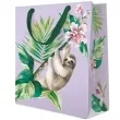 torebka prezentowa leniwiec fioletowa paw 20x25x10 cm