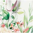 torebka prezentowa liscie i kwiaty bialo rozowy paw 20 x 25 x 10 cm