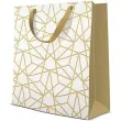 torebka prezentowa luxury mesh bialo zloty paw 20 x 25 x 10 cm