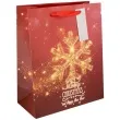 torebka prezentowa merry christmas and happy new year zlota sniezynka partypal 32x26 cm