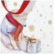 torebka prezentowa mis teddy sniezynki biala paw 20x25x10 cm