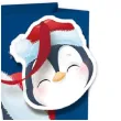torebka prezentowa pingwinek merry christmas niebieska partypal 26x32x12 5