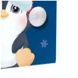 torebka prezentowa pingwinek merry christmas niebieska partypal 26x32x12 5