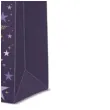 torebka prezentowa swiateczne gwiazdki fioletowa paw 12x37 cm