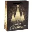 torebka prezentowa xmas choinki czarna partypal 18x23x10 cm