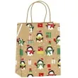 torebka prezentowa xmas pingwiny zlota partypal 32x42x12 cm