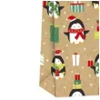 torebka prezentowa xmas pingwiny zlota partypal 32x42x12 cm