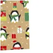 torebka prezentowa xmas pingwiny zlota partypal 32x42x12 cm