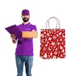 torebka prezentowa xmas renifer czerwona partypal 26x32x12 5 cm