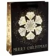 torebka prezentowa xmas sniezka czarna partypal 32x42x12 cm