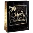 torebka prezentowa xmas zyczenia czarna partypal 18x23x10 cm