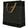torebka prezentowa zlota korona czarna paw 20x25 cm