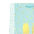 torebka prezentowa zloty kaktus blekitna partypal 23 x 18 cm