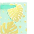 torebka prezentowa zloty lisc monstera zielona partypal 32 x 26 cm