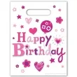 torebki foliowe happy birthday girl procos 23x17 cm 6 szt