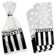 torebki foliowe paski i kropki bialo czarne amscan 20 szt