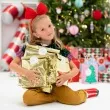 torebki prezentowe merry christmas zlote partydeco 25x38 cm 3 szt