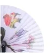 wachlarz papierowy kwiaty i ptak bialy 21 x 23 cm