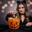 wiaderko do zbierania cukierkow na halloween dynia na slodycze dla dzieci cukierek albo psikus