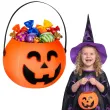 wiaderko na cukierki i slodycze na halloween dynia swiecaca grajaca kubelek cukierek albo psikus