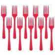 widelce plastikowe amscan czerwone 16 cm 10 szt