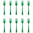 widelce plastikowe classic zielone ciemne partypal 10 szt