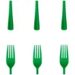 widelce plastikowe classic zielone ciemne partypal 10 szt