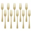 widelce plastikowe dlugie zloto antyczne partypal 10 szt