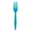 widelce plastikowe turkusowe 16 5 cm 8 szt