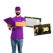 wizytowki na stol winietki dekoracja na 30 urodziny balony zloto czarny 10 szt