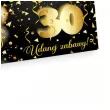 wizytowki na stol winietki dekoracja na 30 urodziny balony zloto czarny 10 szt