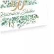 wizytowki na stol winietki dekoracja na 50 rocznice slubu eukaliptus beauty zlote gody 10 szt