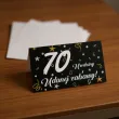 wizytowki na stol winietki dekoracja na 70 urodziny glamour birthday czarny 10 szt