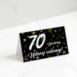 wizytowki na stol winietki dekoracja na 70 urodziny glamour birthday czarny 10 szt
