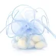 woreczki z organzy sciagane okragle blekitne partydeco 26 cm 20 szt