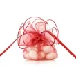 woreczki z organzy sciagane okragle czerwone partydeco 26 cm 20 szt