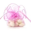 woreczki z organzy sciagane okragle rozowe ciemne partydeco 26 cm 20 szt