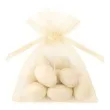 woreczki z organzy sciagane proste kremowe partydeco 10 cm 20 szt