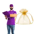 woreczki z organzy sciagane proste zlote partydeco 10 cm 10 szt