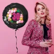 xx balon czarny 30 urodziny roz baloniki