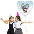 xx balon fol labubu serce blekitne