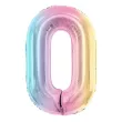 xx balon foliowy cyfra 0 86cm pastelowy teczowy