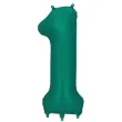 xx balon foliowy cyfra 1 86cm butelkowa zielen